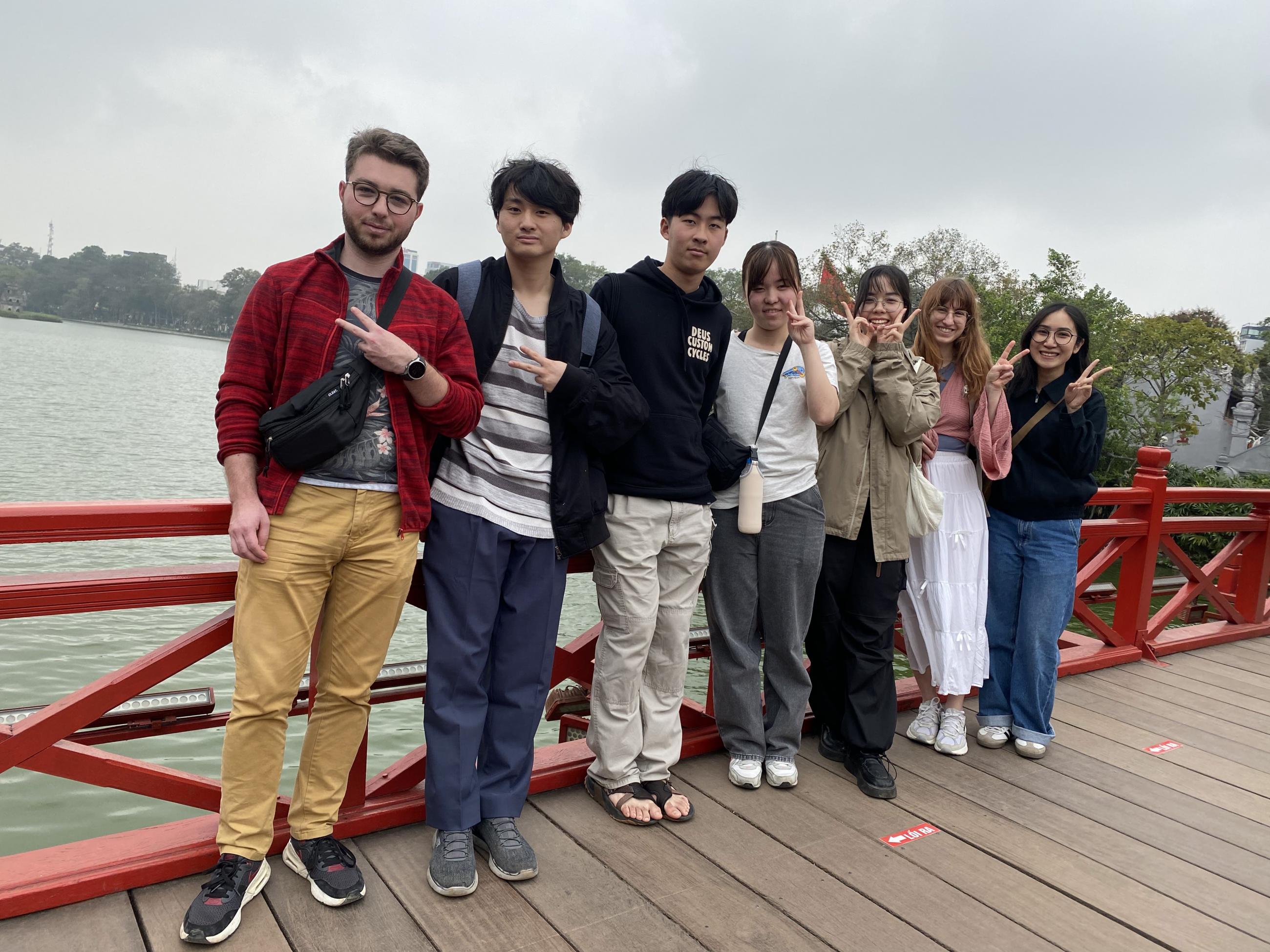 Phuong and her friends from France, Denmark and Japan